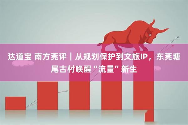 达道宝 南方莞评｜从规划保护到文旅IP，东莞塘尾古村唤醒“流量”新生