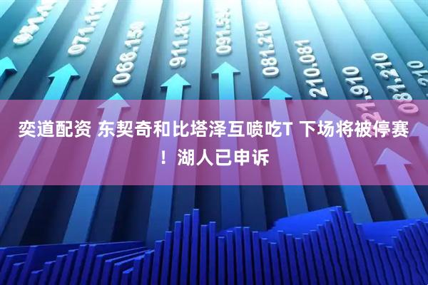 奕道配资 东契奇和比塔泽互喷吃T 下场将被停赛!湖人已申诉